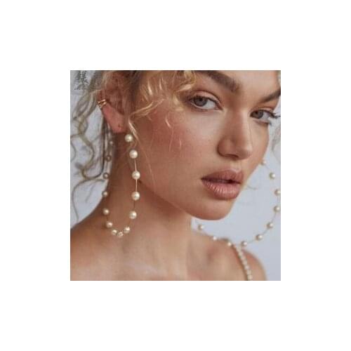 Cross-border New Big Circle Creative Retro Imitation Pearl Earrings High Sense Birthday Gift Women Earrings Jewelry Accessories