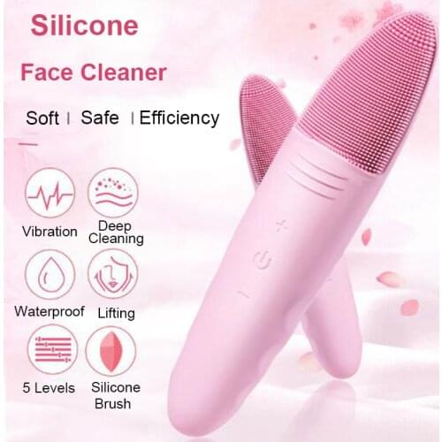 Electric Face Cleanser Silicone Face Cleaner Deep Cleaning Brush Vibration Massager Lifting Tightening Skin Care Tool Waterproof
