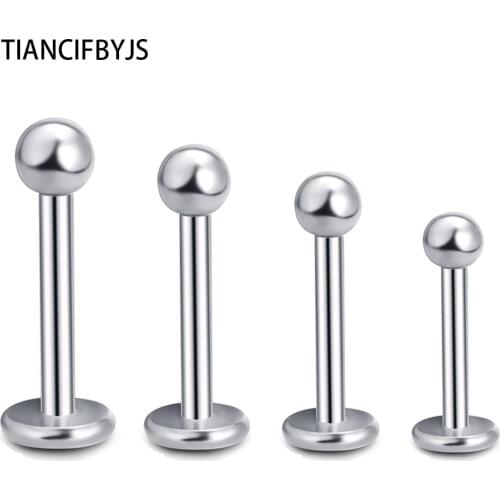 TIANCIFBYJS Wholesale Body Jewelry Lip Ring Stainless Steel Mix 6-12mm Labret Bar Sexy Women Men Earring Piercing Rings 100pcs