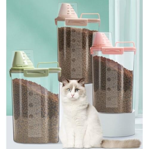 2.5L Moistureproof Dog Food Storage Bucket, Pet Snack Food Storage Box, Plastic Cat Food Bucket Sealed Storage Box