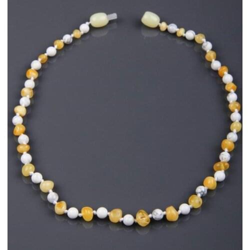 Amber - Havlit Natural Stone Baby Teeth Necklace Gemstone Gift Box Chakra Healing Stone