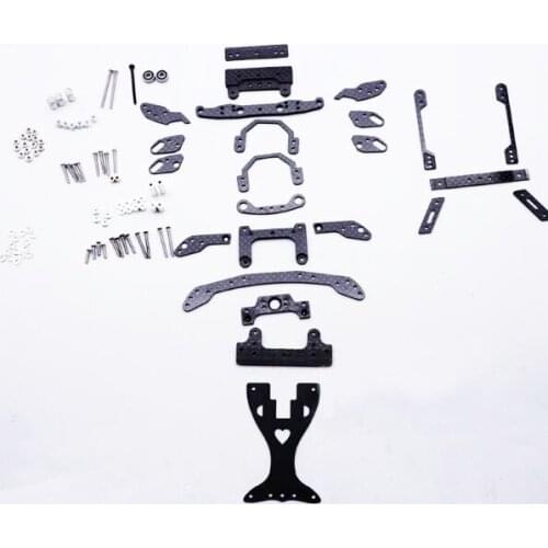 1 Set MS Chassis Carbon Fiber Parts Kit Inner Suspension Swing Fish Car Parts For Tamiya Mini 4WD Car Model