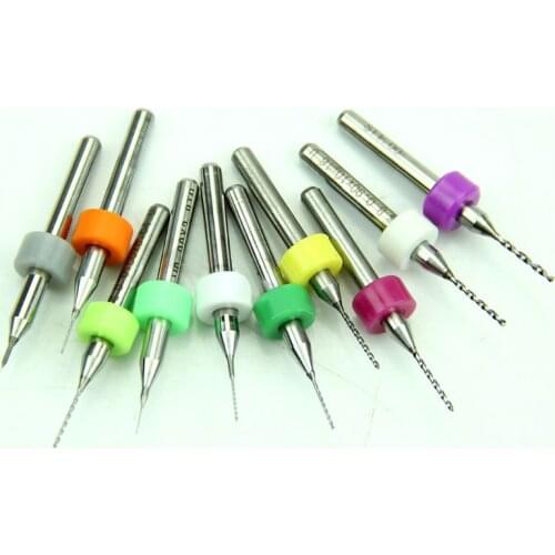 C5AC 10Pcs 0.1mm to 1.0mm PCB Print Circuit Board Carbide Micro Drill Bits Set Tool