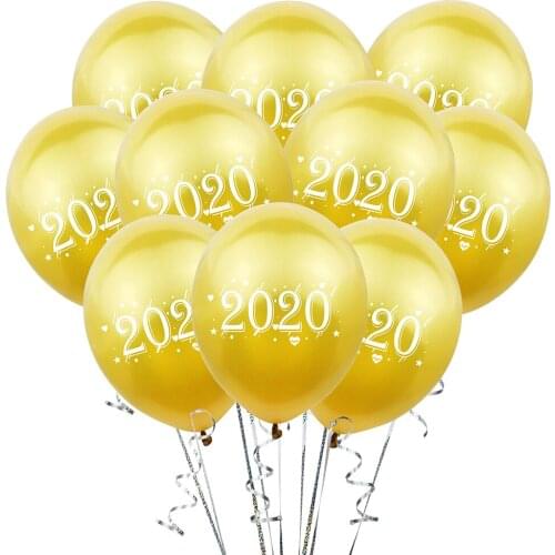 10pcs Happy New Year Party Balloons Numbers 2020 Aluminum Foil Balloons Decor
