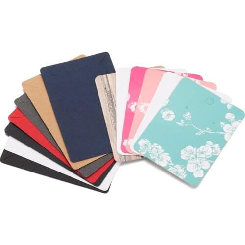 50Pcs 6x9cm Kraft Paper Earrings Necklaces Display Cards Cardboard Earring Package Hang Tag Card For DIY Jewelry Display Card