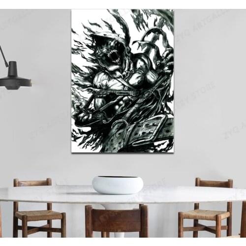 Anime Asylum Wall Art Canvas Painting Posters Prints Abstract Black And White Wall Pictures For Living Room Restaurant Decoratio