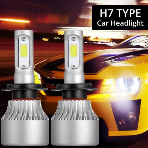 Car Headlight Fog Lighting H7 Head Lamp S2 COB IP67 Waterproof Head Lights 6500K 72W 8000lm Auto Front Bulb Turn Signal