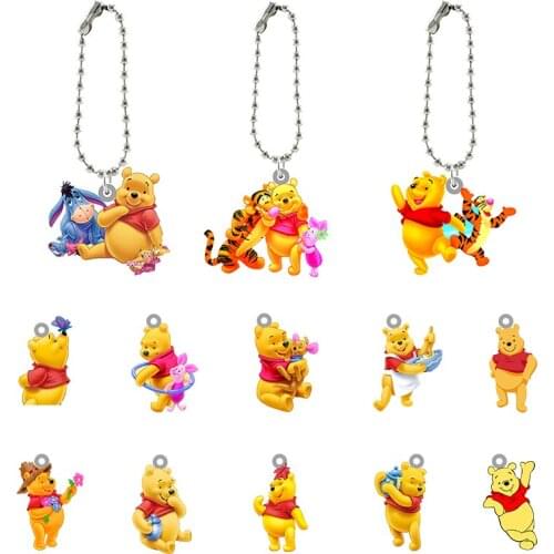 Disney Pooh And Tigger Wallet Buckle Keychain Pendant Cartoon Animation Resin Acrylic Charm Wallet Buckle Accessories Pendant