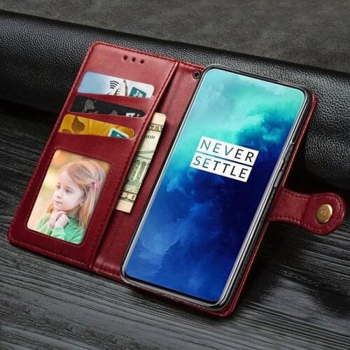 For Oneplus 7T PU Leather Flip Wallet Case for Oneplus 7T 7 Pro Luxury Leather Phone Case With Card Pocket for One plus 7T Pro