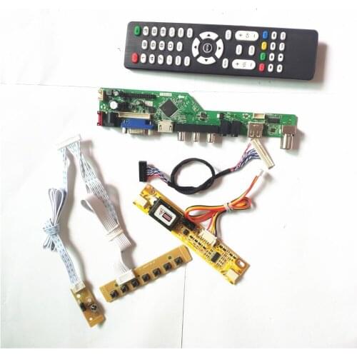 For LM185WH1-TLA1/TLA4/TLA7 LCD monitor T.V53 board LVDS 2CCFL 30Pin HDMI-Compatible VGA USB AV keyboard+Remote+Inverter