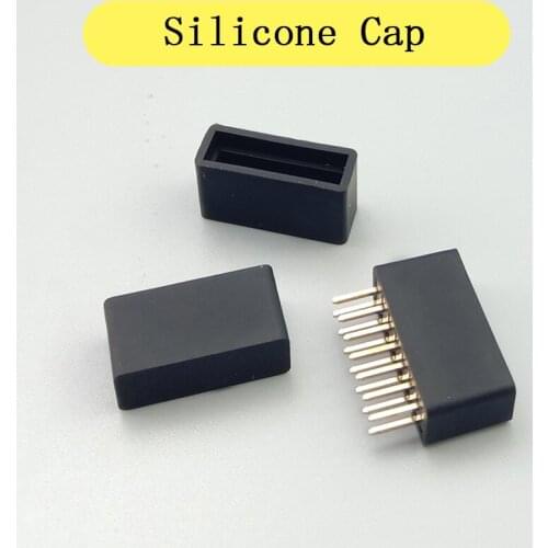 Insulated silicone caps double row copper needle protective cover, silicone rubber protective cap, rectangular protective cover