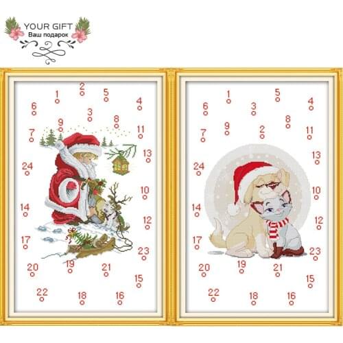 Joy Sunday C964 C965 14CT 11CT Counted and Stamped Home Decor Christmas Calendar Needlepoint Embroidery DIY Cross Stitch kits