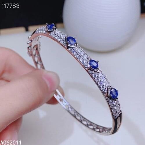 KJJEAXCMY fine jewelry natural sapphire 925 sterling silver luxury girl new hand bracelet wristband support test