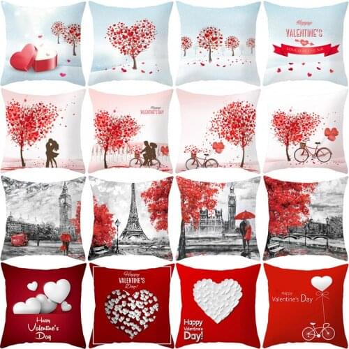 Valentines Day Cushion Cover 45x45 Love Pillowcase Sofa Cushions Decorative Throw Pillows Cover Home Decoration Pillowcover