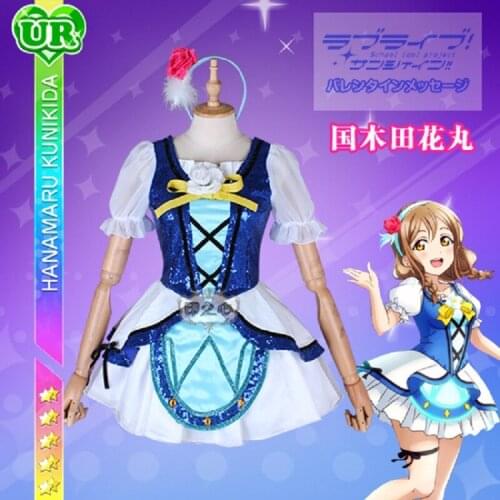 Anime Love Live Sunshine Aqours Water blue new world Dress Hanamaru Kunikida Cosplay Costumes Full sets A