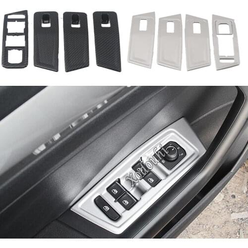 Car Sticker Door Window Glass Panel Armrest Lift Switch Button Trim Frame 4pcs For Volkswagen Vw T-ROC TROC 2017 2018 2019 2020