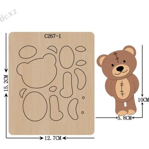 New Bear Wooden die Scrapbooking C-267-1 Cutting Dies for common die cutting machines on the market