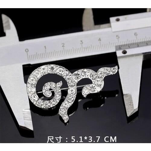 Wholesale Thailand funeral memorial Crystal No 9 brooch,number 9 rhinestone ribbon Pin