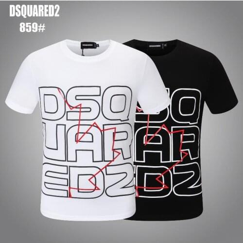 Popular mens and womens O-neck short-sleeved T-shirts, car letter printing, cotton casual style dsq 859