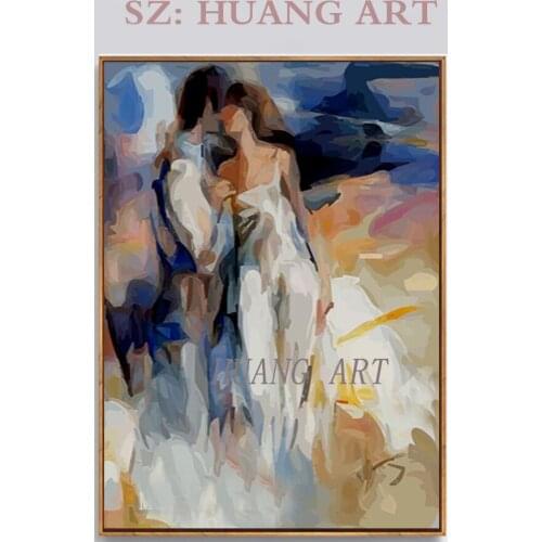 Sexy dance women in red painting on the canvas painting knife hand plot modern household adornment art murals