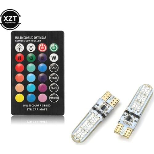 RGB T10 W5W Led Bulb 194 168 W5W 5050 SMD Car Dome Reading Light Automobiles Wedge Lamp RGB LED Bulb