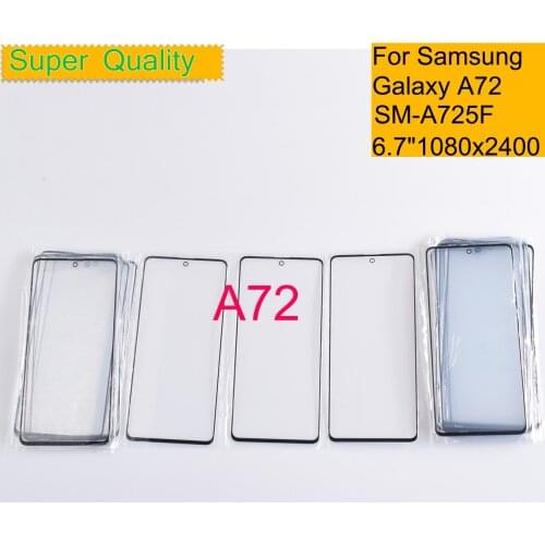 10Pcs/Lot For Samsung Galaxy A72 Touch Screen Front Glass Panel LCD Outer Display Lens A72 A725 A725F Front Glass With OCA Glue