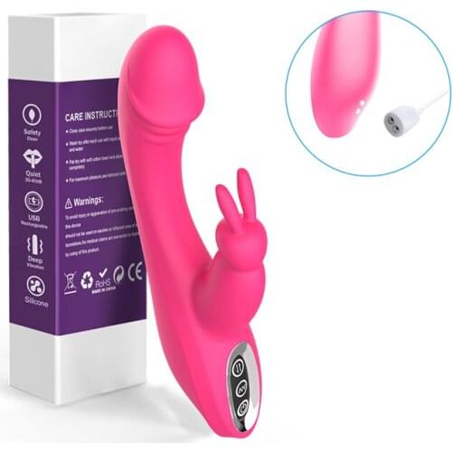 Rabbit G Spot Clitoris Stimulator Penis Anal Dildo Vibrator Double Penetration Sex Toys for Women Adult Couples Sexual Product