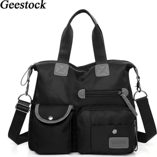Geestock Nylon Women Handbag Travel Top-Handle Bags Large Capacity Shoulder Bags Fashion Crossbody Bag Messenger Bags for Ladies