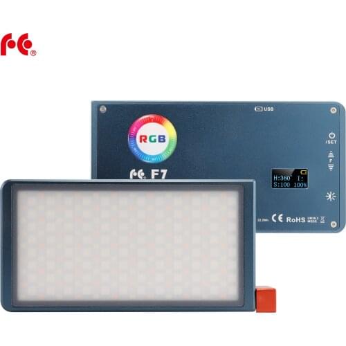 FalconEyes Photography F7 LED Camera Light RGB Full Color Video Lamp Pocket Size Multiple Effects Professional LED Light