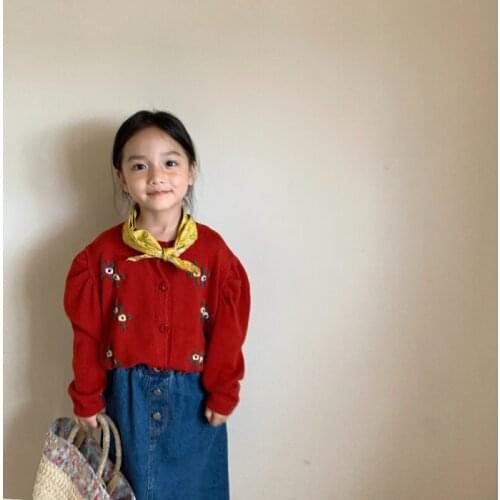 Girls Sweater Babys Coat Outwear 2021 Red Beige Thicken Warm Winter Autumn Knitting Cardigan Jacket Formal School Childrens Cl