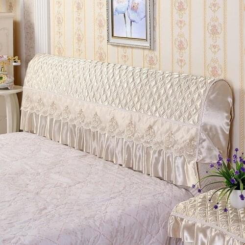 Fabric European leather bed with thick bright headrest Lace Bed Headboard Cover For Size 120/150/180/220/260x60m Bedside Cover