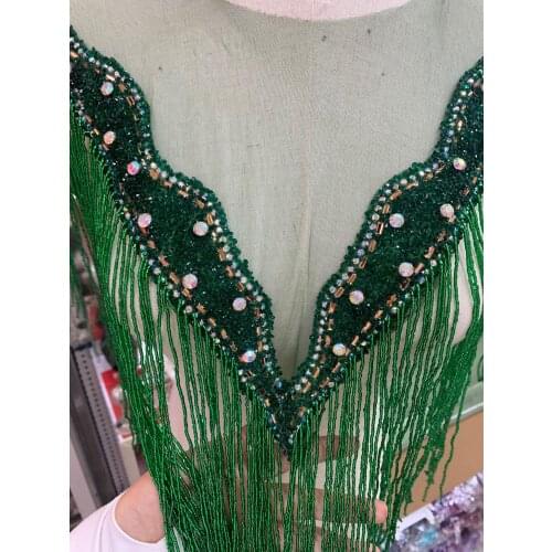 Stock 1piece /bag 30 cm emerald green fringed cravat used for wedding dress festive decoration YM82