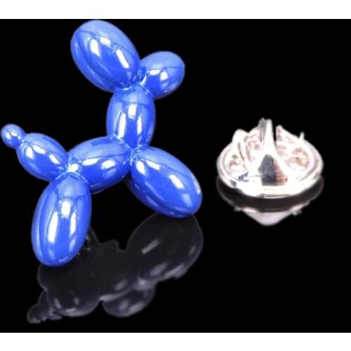 High quality enamel craft Blue Balloon Dog Brooch men and women Lapel Pin fashion backpack badge gift jewelry