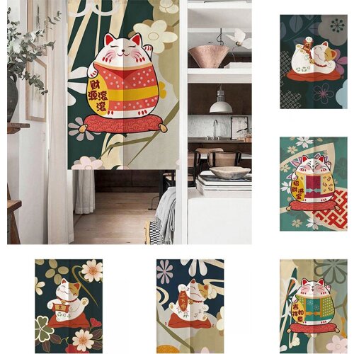 Japanese Bedroom Door Curtain Kitchen Half Panel Curtain Reomantic Curtain Partition Curtain Doorway Hanging Curtain Decoration
