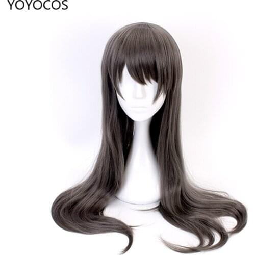 YOYOCOS Rascal Does Not Dream of Bunny Girl Senpai Sakurajima Mai Cosplay Wig Synthetic Hair Long Straight Gray Hair Halloween