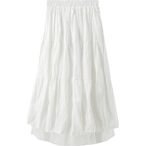 Summer Fashion Women A Line Pleated Tulle Elastic High Waist Party Long Maxi Skirt for Dating