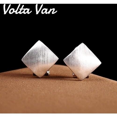 Volta Van 925 Sterling Silver Stud Earrings Elegant 2021 New Geometric Trendy Handmade Design Concise Party Women Earrings