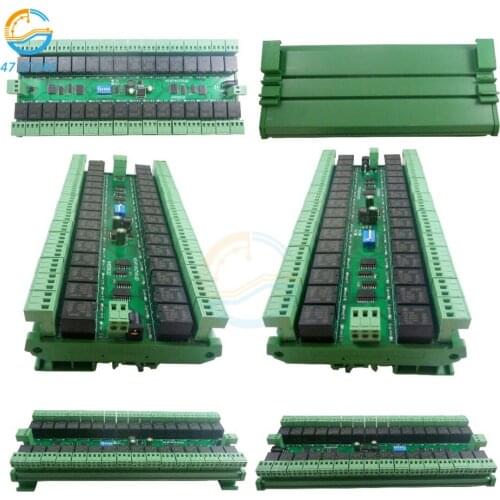 03 06 16 MODBUS RTU DC 12V 24V RS485 SPDT Relay Board 485 Bus Remote Control Switch for LED Motor PLC PTZ Camera Power Supply