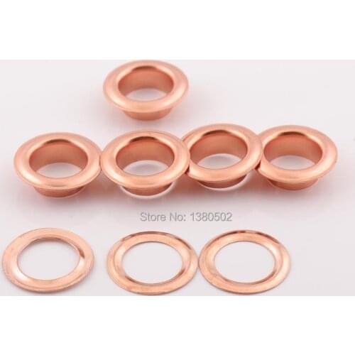 100pcs/lot 10mm inner diameter Rose gold color garment Eyelets metal with washer for bag belt clothes Decoration