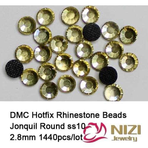 1440 pcs ss10 jonquil Free shipping DMC hot fix rhinestones flat back rhinestones High Quality