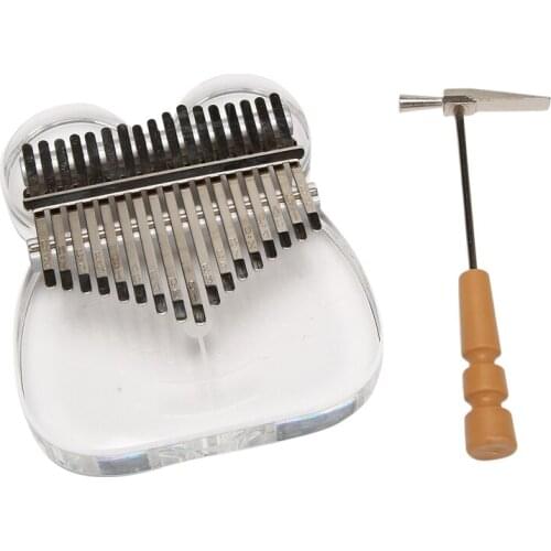17 Keys Thumb Piano Cartoon Shaped Transparent Acrylic Mbira for Kids Adults and Beginners Instrument Gifts