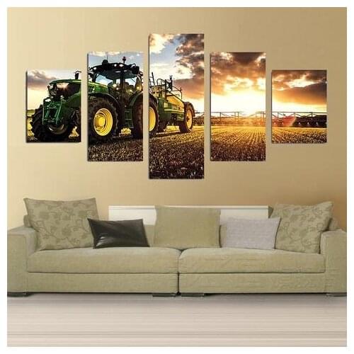 5 Piece Autumn Tractor Farm Landscape Canvas picture decor print poster wall art home decor Unframed