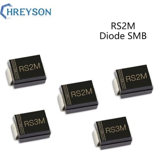 50Pcs SMD Recovery Rectifier Diode RS3M RS2M RS2J 1A 50V 100V 200V 400V 600V 800V 1000V Electronic Components Diy DO-214AA SMB