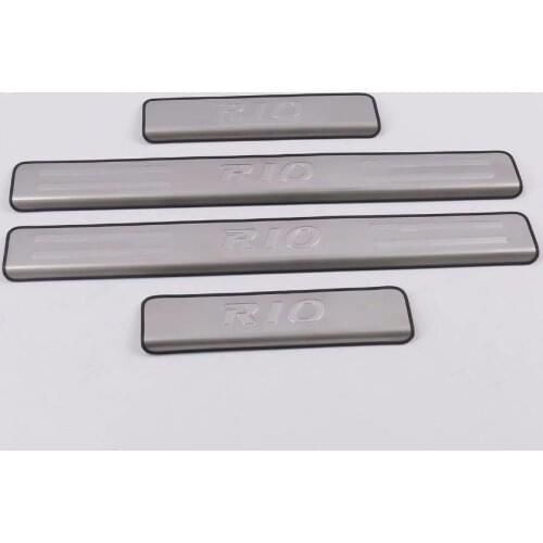 For Car Accessorie Sticker Trim Kia Rio Door Sill Stainless Steel Scuff Plate Cover Protector Guard Auto Styling 2010 -2017 4pcs