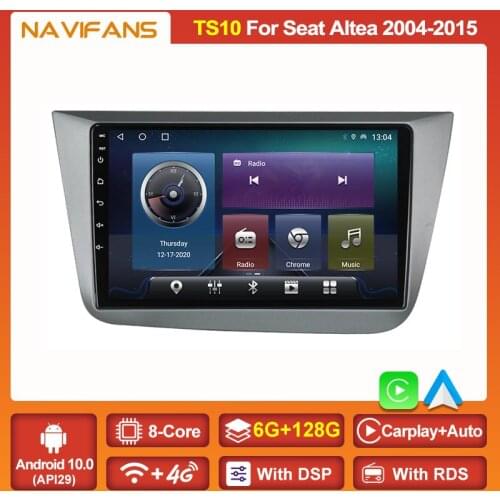 6G+128G Android 11 WIFI 4G LTE Car Radio Multimedia Navigation GPS for Seat Altea Leon 2004 2005-2015 Carplay Auto DSP Stereo FM