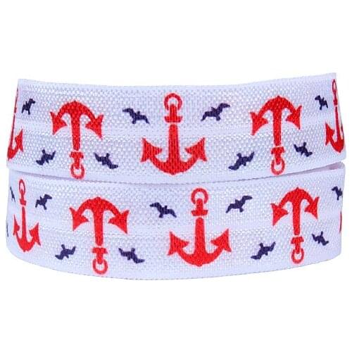 FLRA ElasticRed Anchor elastic ribbon foe for knotted hair ties