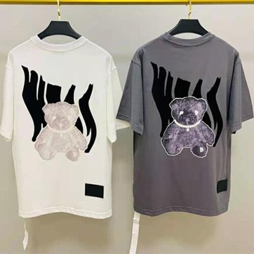 Reflection Bear We11done T-shirt Men Women short sleeve hip hop tee 1:1 Best-Quality Welldone Tops Tee harajuku streetwear