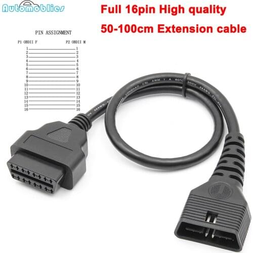 OBD2 Auto Extension Cable Full 16Pin Male To Female Automotive Car Diagnostic auto Tool Scanner Connector Cable