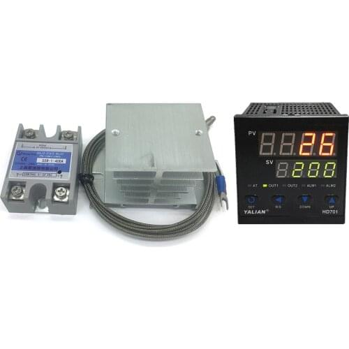 Max temperature range 1372 °C Pid Digital Temperature controller good thermoregulator+2M K type Thermocouple+SSR 40A+heat sink