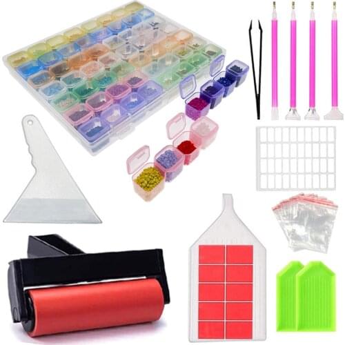 5D Diamond Painting Accessories Set with Diamond Mosaic Storage Box Container 28/50/60/64 Grids for Diamond Embroidery